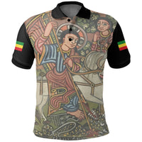 Ethiopia Polo Shirt, Ethiopian Biblical Manuscript - Wonder Print Shop