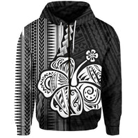 Custom Polynesian Hibiscus Zip Hoodie Hawaiian Style No.4 LT6 - Wonder Print Shop