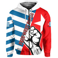 Custom Free West Papua Zip Up Hoodie Clenched Hands Flag LT6 - Wonder Print Shop