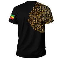 Ethiopia T Shirt Ethiopia Map Gold Symbol - Wonder Print Shop