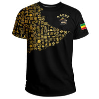 Ethiopia T Shirt Ethiopia Map Gold Symbol - Wonder Print Shop