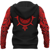 Viking Hoodie Tattoo All Over Print Red RLT12 - Wonder Print Shop