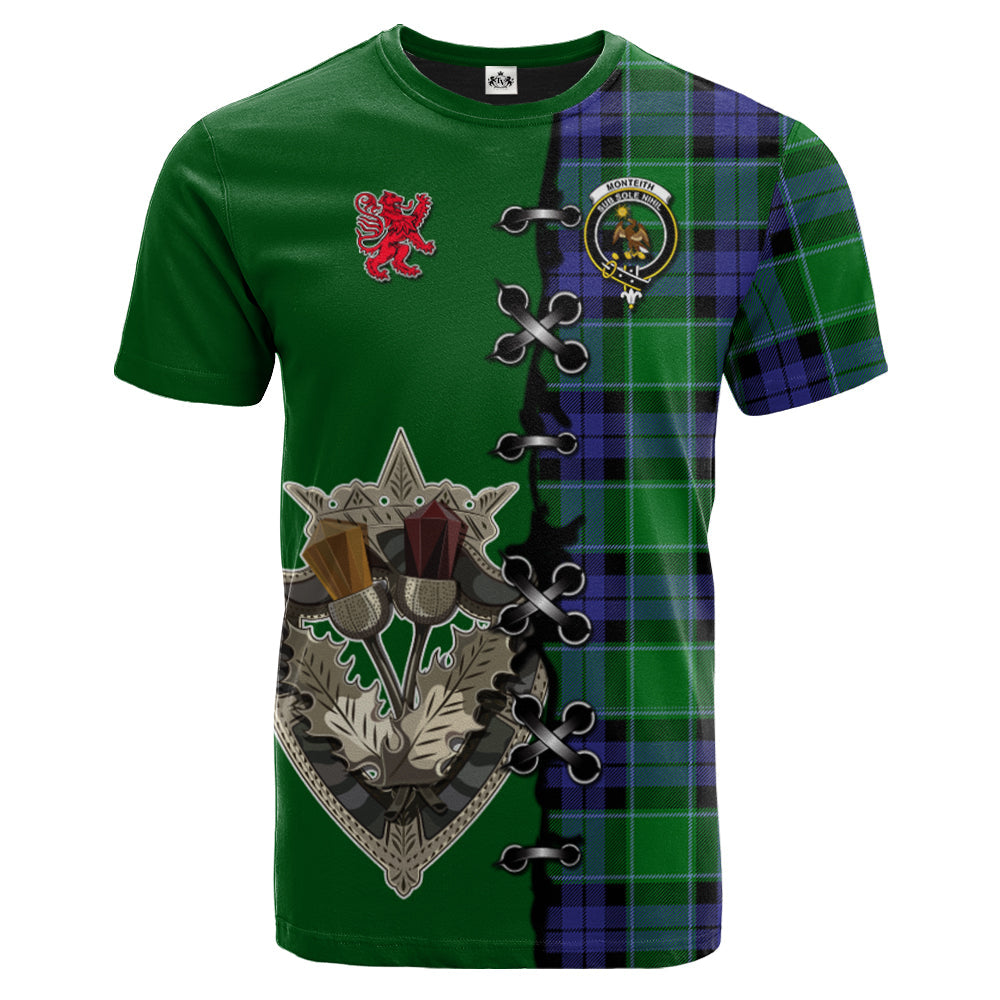scottish-monteith-clan-crest-tartan-lion-rampant-and-celtic-thistle-t-shirt