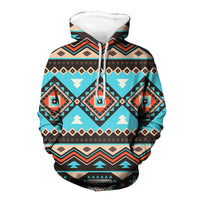 Tribal Line Shapes Ethnic Pattern Native American All Over Hoodie LT10 - Wonder Print Shop