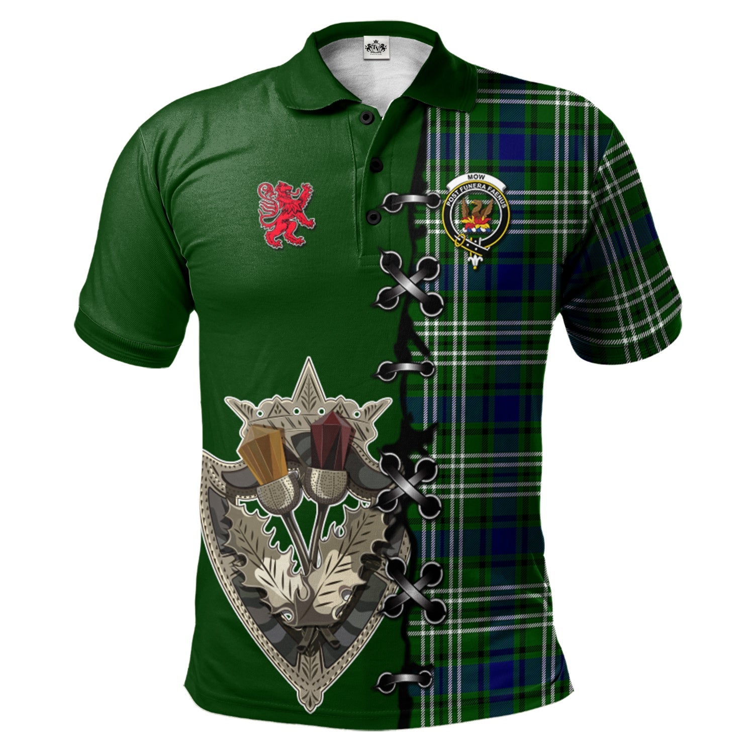 scottish-mow-clan-crest-tartan-lion-rampant-and-celtic-thistle-polo-shirt