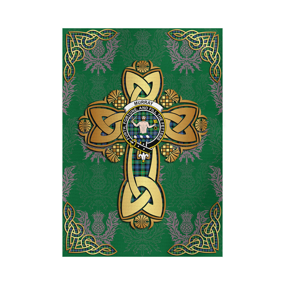scottish-murray-of-atholl-ancient-clan-crest-tartan-golden-celtic-thistle-garden-flag