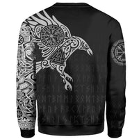 Viking Sweatshirt Custom Personalised The Raven Of Odin Tattoo RLT12 - Wonder Print Shop