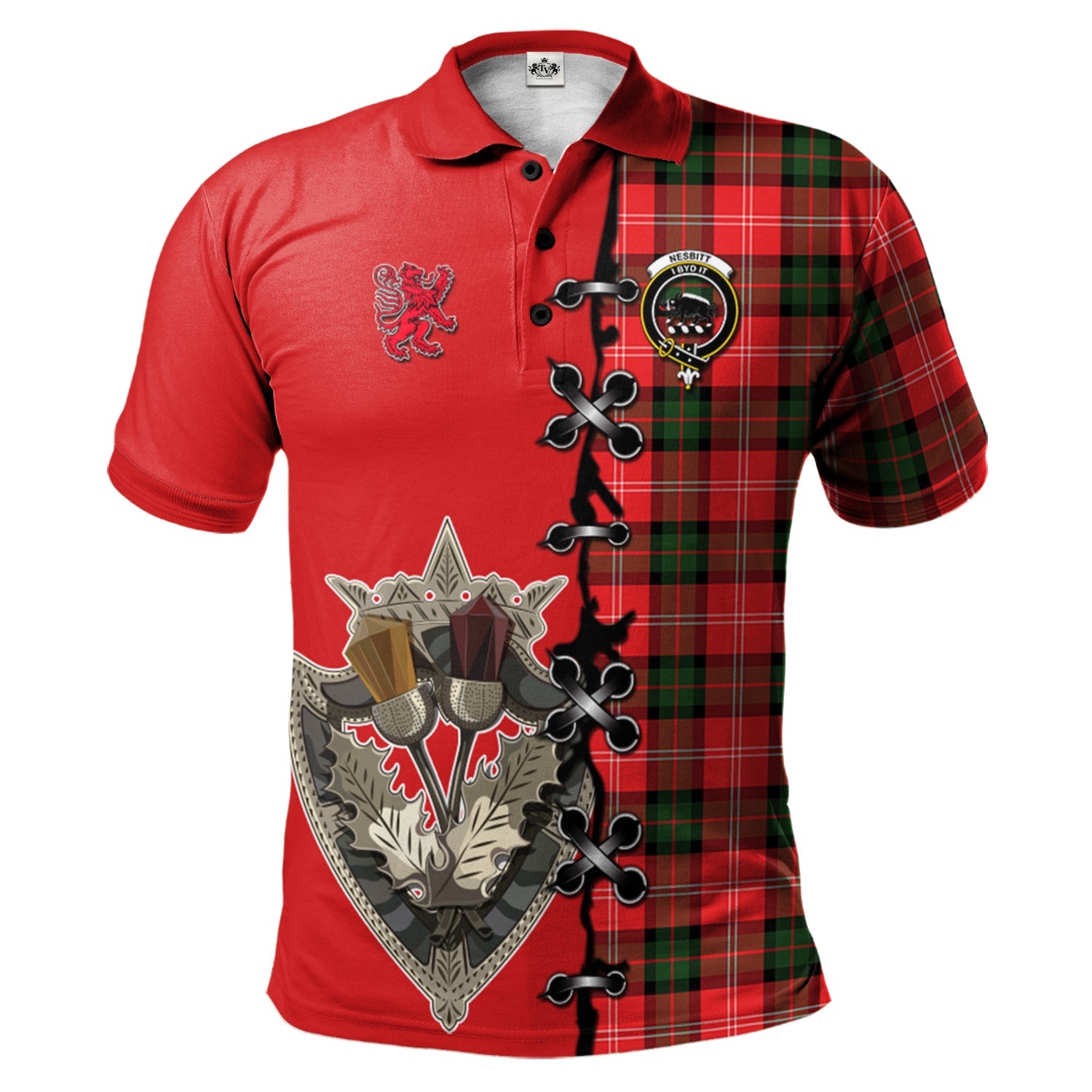 scottish-nesbitt-modern-clan-crest-tartan-lion-rampant-and-celtic-thistle-polo-shirt