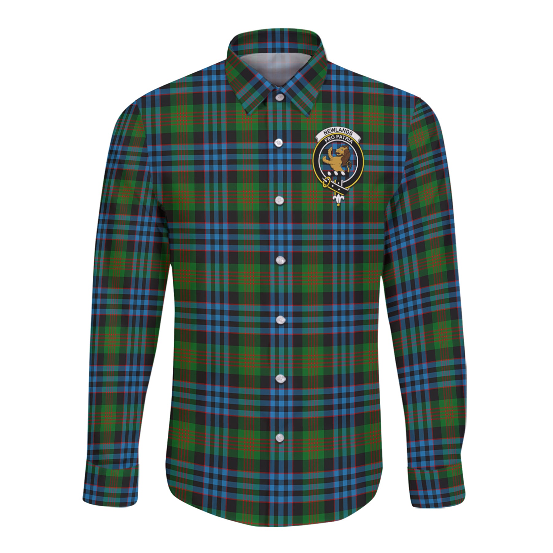 Newlands Of Lauriston Tartan Long Sleeve Button Up Shirt with Scottish Family Crest K23