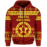 Custom Niuafoou High School Christmas Zip Hoodie Simple Style LT8 - Wonder Print Shop