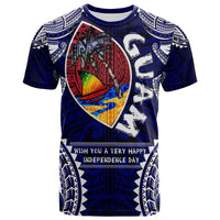 Guam T Shirt Custom Guam independence Day Wish You A Very Happy independence Day With Polynesian Patterns LT10 - Wonder Print Shop