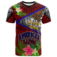 American Samoa T Shirt Custom American Samoa Eagle Flag Style With Polynesian Patterns T Shirt LT10 - Wonder Print Shop
