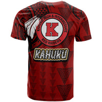 Hawaii Kahuku High and intermediate School Custom T Shirt Hawaii Kahuku High School Polynesian With Triangle Stylized Pattern LT10 - Wonder Print Shop