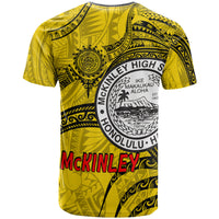 Hawaii President William McKinley High School Custom T Shirt McKinley High School Polynesian Pattern LT10 - Wonder Print Shop