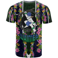 Hawaii Waimea High School Custom T Shirt Waimea High School Polynesian With Floral Pattern LT10 - Wonder Print Shop