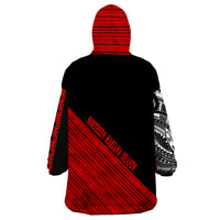 Northern Mariana Islands Polynesian Diagonal Pattern Red Wearable Blanket Hoodie - Wonder Print Shop