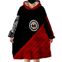 Northern Mariana Islands Polynesian Diagonal Pattern Red Wearable Blanket Hoodie - Wonder Print Shop