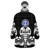 Northern Mariana Islands Polynesian Tattoo Black Version Wearable Blanket Hoodie - Wonder Print Shop