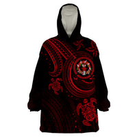 Northern Mariana Islands Red Turtle Wearable Blanket Hoodie - Wonder Print Shop