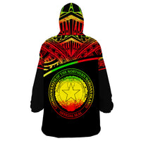 Northern Mariana Islands Reggae Fog Version Wearable Blanket Hoodie - Wonder Print Shop
