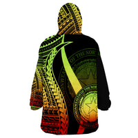 Northern Mariana Islands Reggae Tentacle Tribal Pattern Wearable Blanket Hoodie - Wonder Print Shop