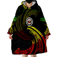 Northern Mariana Islands Reggae Tribal Wave Wearable Blanket Hoodie - Wonder Print Shop