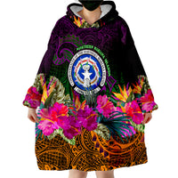Northern Mariana Islands Summer Hibiscus Wearable Blanket Hoodie - Wonder Print Shop