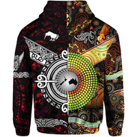 Custom New Zealand Australia Zip Hoodie Together Red LT8 - Wonder Print Shop