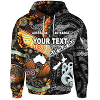 Custom New Zealand Australia Hoodie Together Black LT8 - Wonder Print Shop