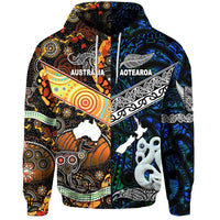 Custom New Zealand Australia Hoodie Together Blue, Custom Text And Number LT8 - Wonder Print Shop