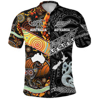 Maori Aboriginal Polo Shirt Together Black LT8 - Wonder Print Shop