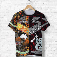 Custom New Zealand and Australia T Shirt Together Red, Custom Text And Number LT8 - Wonder Print Shop