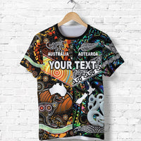 Custom New Zealand and Australia T Shirt Together Paua Shell LT8 - Wonder Print Shop