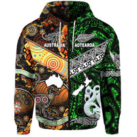 Custom New Zealand Australia Zip Hoodie Together Green, Custom Text And Number LT8 - Wonder Print Shop