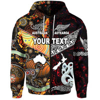 Custom New Zealand Australia Zip Hoodie Together Red LT8 - Wonder Print Shop