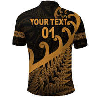 Custom New Zealand Rugby Maori Polo Shirt Silver Fern Koru Vibes Gold LT8 - Wonder Print Shop