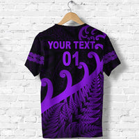 Custom New Zealand Rugby Maori T Shirt Silver Fern Koru Vibes Purple LT8 - Wonder Print Shop