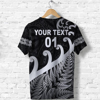 Custom New Zealand Rugby Maori T Shirt Silver Fern Koru Vibes Black LT8 - Wonder Print Shop