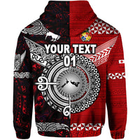 Custom New Zealand Tonga Hoodie Together Red, Custom Text And Number LT8 - Wonder Print Shop