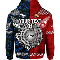 Custom New Zealand Tonga Hoodie Together Blue, Custom Text And Number LT8 - Wonder Print Shop