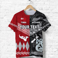 Custom New Zealand and Tonga T Shirt Together Black LT8 - Wonder Print Shop