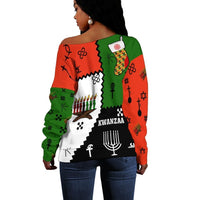 Wonder Print Shop Sweashirt - Kwanzaa Christmas Style Women Off shoulder - Wonder Print Shop