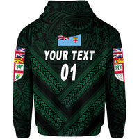 Custom Fiji Ovalau Rugby Zip Hoodie Dark Green Style, Custom Text And Number LT8 - Wonder Print Shop