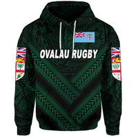 Fiji Ovalau Rugby Hoodie Dark Green Style LT8 - Wonder Print Shop