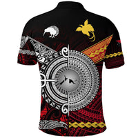 New Zealand Maori Aotearoa Papua New Guinea Polynesian Polo Shirt Together Red LT8 - Wonder Print Shop