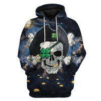 St Patricks Day Hoodie Lucky Pirate LT8 - Wonder Print Shop