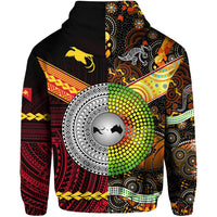 Custom Papua New Guinea And Australia Aboriginal Hoodie Together LT8 - Wonder Print Shop