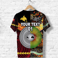 Custom Papua New Guinea And Australia T Shirt Together, Custom Text And Number LT8 - Wonder Print Shop