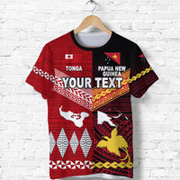 Custom Papua New Guinea And Tonga T Shirt Polynesian Together Red LT8 - Wonder Print Shop
