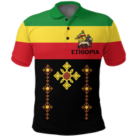 Ethiopia Cross With Flag Polo Shirt LT12 - Wonder Print Shop